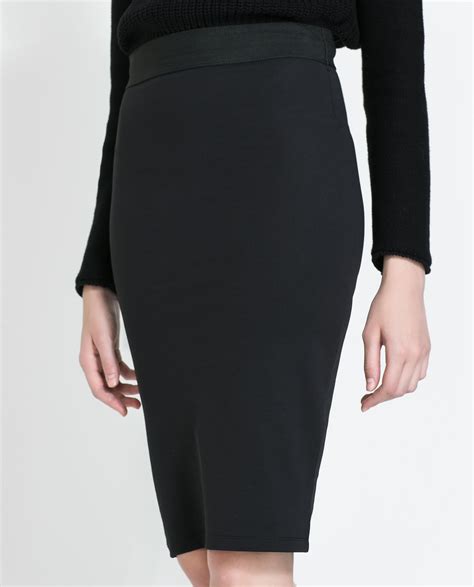 zara black skirt|black tailored pencil skirt.